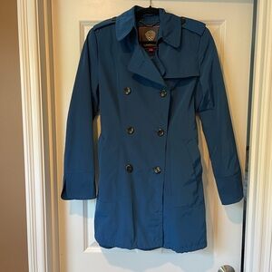 Vince Camuto Women's Teal Double-Breasted Trench Coat